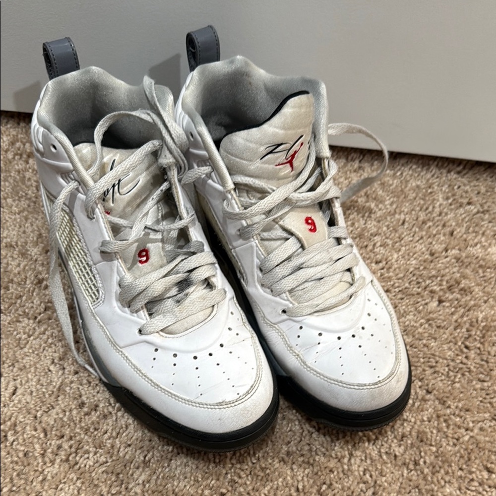 White and Gray High-Top Sneakers